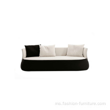 Kayu malas Lounge Tiga tempat duduk Fabric Upholstered Sofa